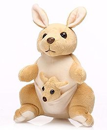 Frantic Premium Soft Toy Kangaroo for Kids Brown - Height 32 cm