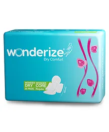 Wonderize Dry Comfort Regular Size Sanitary Napkins with Four Wall Protection - 20 Pads