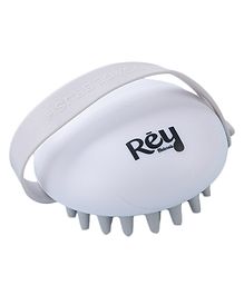 Rey Naturals Hair Scalp Massager Shampoo Brush - White