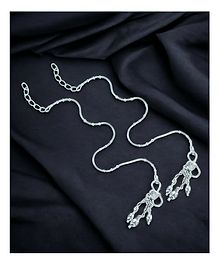 Taraash 925 Sterling Silver Chain Payal- Silver