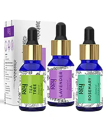 Rey Naturals Lavender Oil Tea Tree Oil & Rosemary Essential oils- 45 ml