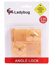 Ladybug Angle Lock Brown - Pack Of 2