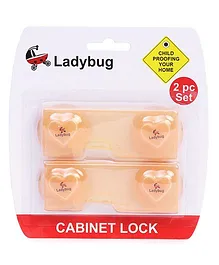 Ladybug Cabinet Lock For Glass & Wooden Cabinet Brown - Pack Of 2