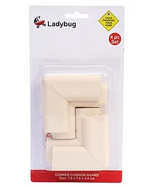 Ladybug L Shape Super Soft Corner Guard White - Pack Of 4