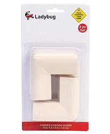 Ladybug U Shape Super Soft Corner Guard White - Pack Of 4