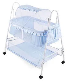 Baby Cradle With Mosquito Net - Sky Blue
