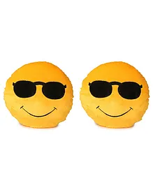 Deals India Cool Dude Smiley Cushion Set Of 2 - Yellow