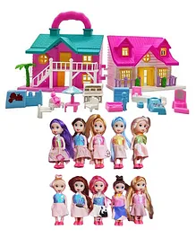 Yunicorn Max Princess Doll House with Little Doll Set 10 Pieces - Pink