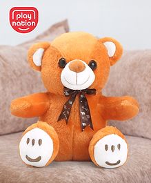 Play Nation Teddy Bear With Bow Brown  - Height 33 cm