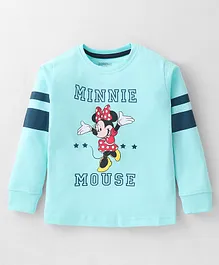 Doreme Cotton Knit Single Jersey Full Sleeves Top with Minnie Mouse Print - Blue