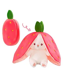Besties Adorable Bunny Strawberry Rabbit Plushie Pet  (Pink) - Height 13.3 Inches