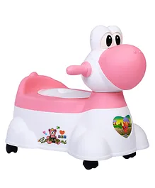 1st Step Musical Baby Toilet Potty Trainer Seat With Removable Tray Wheels & Closing Lid- Pink