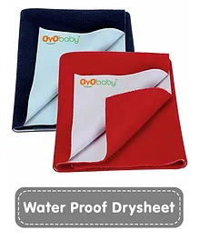 Oyo Baby Waterproof Instant Dry Sheet Small Pack of 2 - Dark Sea Blue and Red