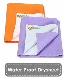 Oyo Baby Waterproof Instant Dry Sheet Small Pack of 2 -  Peach and Violet