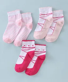 Spenta Cotton Blend Ankle Length Socks Pack of 3 (Color May Vary)
