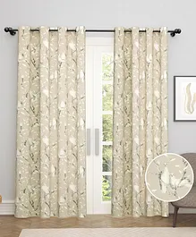 Haus & kinder Feather Elegance Door Curtain - (Pack of 2  4 X 7 Feet  Chrome Eyelets)