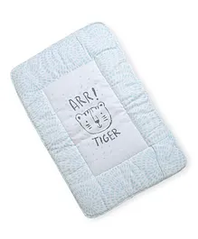 Carerio Pure Cotton Baby Mats With Tiger Roar Print (43x68 Cm) - Blue