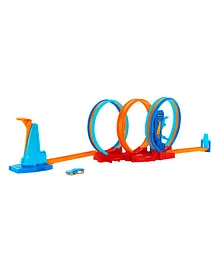Hot Wheels Track Set with 3 Loops and 1 Hot Wheels Car - Blue