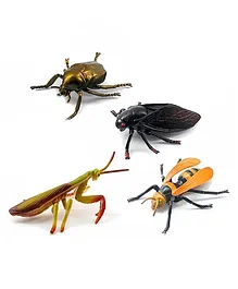 Muren Real Looking Fake Insects Toy Figures Educational Toys Pack of 4 Multicolor - (Color May Vary)