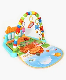 Muren Baby Play Mat Gym & Fitness Rack with Hanging Rattles Lights & Musical Keyboard Mat Piano Multi-Function ABS High Grade Plastic - (Print May Vary)