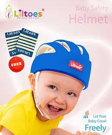 LILTOES Baby Head Protector for Safety of Kids 6 M to 3 Years Baby Safety Helmet with Proper Air Ventilation & Corner Guard Protection & Baby Kneepads for Crawling - Royal Blue