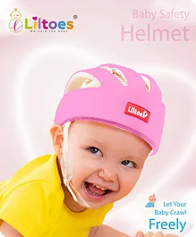 LILTOES Baby Head Protector for Safety of Kids 6M to 3 Years- Baby Safety Helmet with Proper Air Ventilation & Corner Guard Protection - Baby Pink