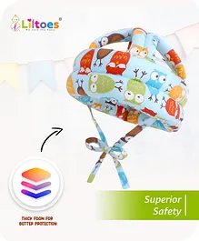 LILTOES Baby Soft Head Protector for Safety of Kids 6M to 3 Years- Baby Safety Helmet with Proper Air Ventilation & Corner Guard Protection Owl Print Colour