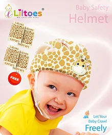 LILTOES Baby Head Protector for Safety of Kids 6M to 3 Years- Baby Safety Helmet with Proper Air Ventilation & Corner Guard Protection Knee Pad & Elbow Pad Ladder Girrafe