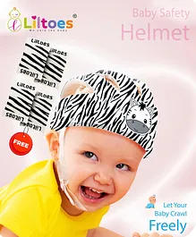 LILTOES Baby Head Protector for Safety of Kids 6M to 3 Years- Baby Safety Helmet with Proper Air Ventilation & Corner Guard Protection Knee Pad & Elbow Pad Stripy Zigby