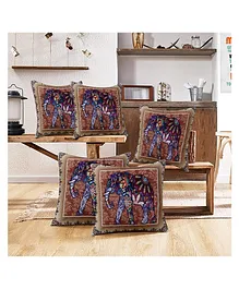 Kuber Industries Cushion CoverSofa Cushion CoversRactangle Cushion CoversCushion Covers 16 inch x 16 inchCushion Cover Set of 5- Multicolor