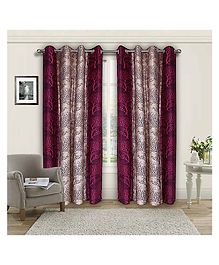 Kuber Industries 7 Feet Door Curtains With Eyelet Set of 2 - Cream