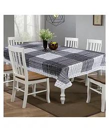 Kuber Industries Dining Table Cover PVC Spill Proof Lines Pattern Tablecloth Kitchen Dinning Protector With Seamless Border 60X90 Inch (Gray)