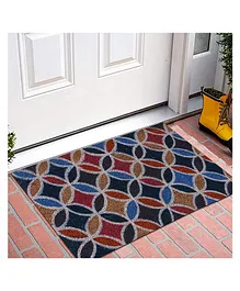 Kuber Industries Polyethylene Durable & Anti-Slip Natural Floral Print Floor Mat (Brown)