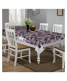 Kuber Industries Flower Design Waterproof Dining Table Cover Tabletop for Home Decoration With Cream Lace Border 60X90 inch (Cream)