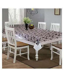 Kuber Industries Rose Design Waterproof Dining Table Cover Tabletop for Home Decoration With Cream Lace Border 60X90 inch (Cream)