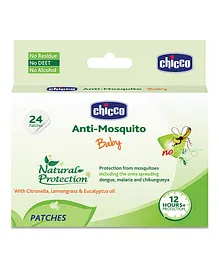 Chicco Anti-Mosquito With Citronella Lemongrass & Eucalyptus Oil Patches for Baby- 24 Patches