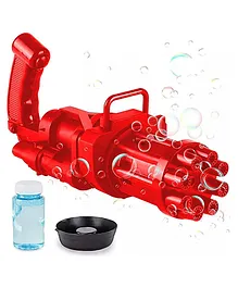 VGRASSP 8 Hole Electric Gatling Bubble Gun for Kids with Soap Solution Indoor and Outdoor Toys for Toddlers Bubble Launcher Machine for Girls and Boys - Color As Per Stock