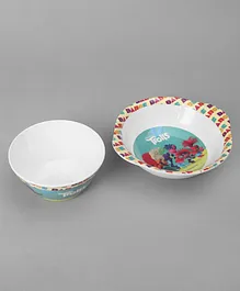 Servewell Feeding Bowl with Handle and Cone Bowl Set Trolls Theme - Blue