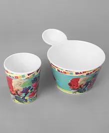 Servewell Trolls Theme Fries Dip Bowl And Glass Set - Multicolour