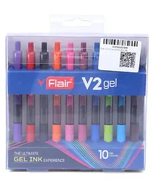 Flair V2 Gel Pens Pack of 10 - 10 Ink Colors