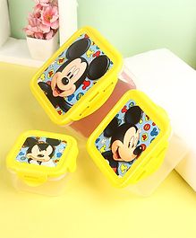 Disney  Mickey Mouse Lunch  Box Set 3 Pieces   - Yellow