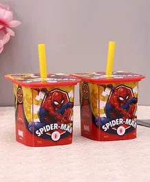 Marvel Spiderman Theme Tumbler With Straw Pack of 2 -  190 ml