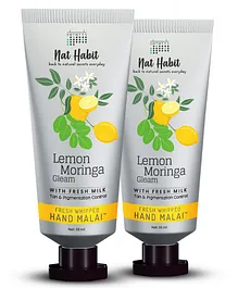 Nat Habit Lemon Moringa Hand Cream Fresh Whipped Hand Malai With Shea Butter For Women Pack of  - 2 X 30ml