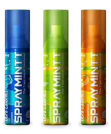 Spraymintt   Icymint + Saunfshiver + Orangewave 1 Second Instant Mouth Freshener Spray - 45 gm