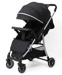 Travel Compact Baby Stroller with Reversible Handle Adjustable Backrest & Canopy - Black