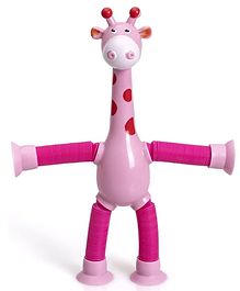 Sanjary Telescopic Suction Cup Giraffe Toy Unique Cute Animal Design Stretchy With Lights Toys for kids Color May Vary