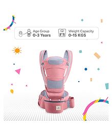Tinyberg CuddleHipsy 5 position pure cotton Baby Carrier with front  storage - Pink