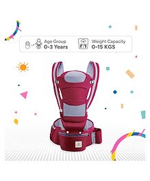 Tinyberg CuddleHipsy 5 position pure cotton Baby Carrier with front  storage - Red