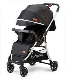 Babyhug Travel Compact Baby Stroller with
                        Reversible Handle Adjustable Backrest &
                        Canopy - Black