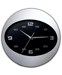 EZ Life Chic Aluminium Oval Clock - Black & Silver